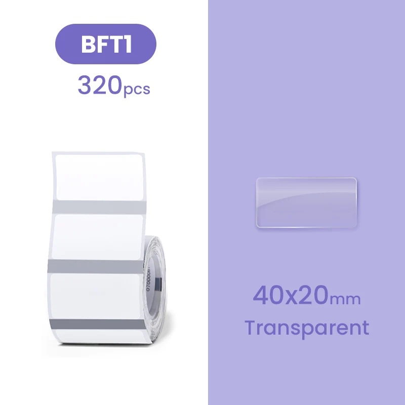 NIIMBOT Label for B21 / B1s 40 x 20 mm, 320 pcs / Transparent