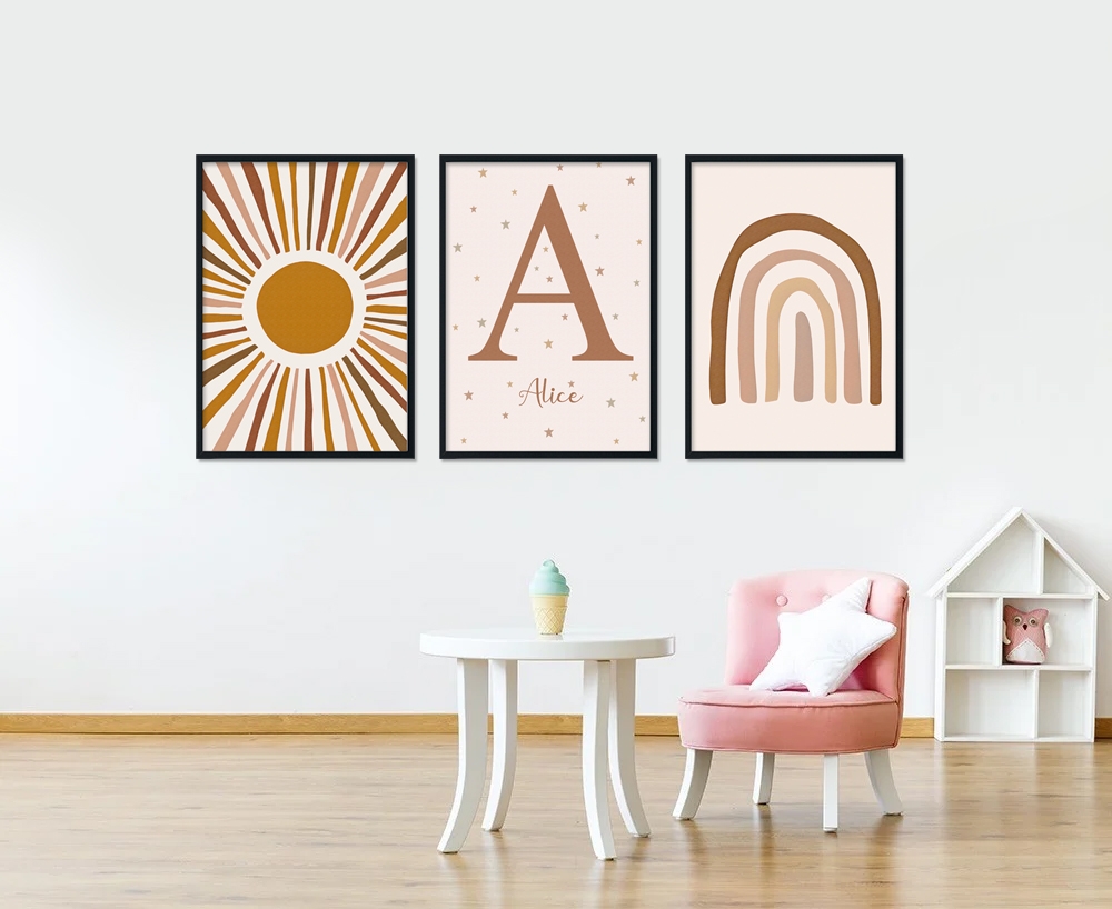 Poster - Abstract Art / Custom Text / Set of 3