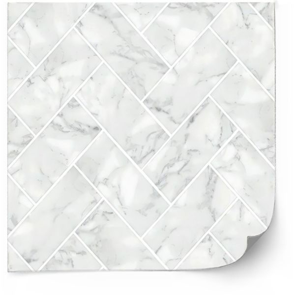 Tiles Sticker -  Marble Peel and Stick Tile / White  / 24 pcs