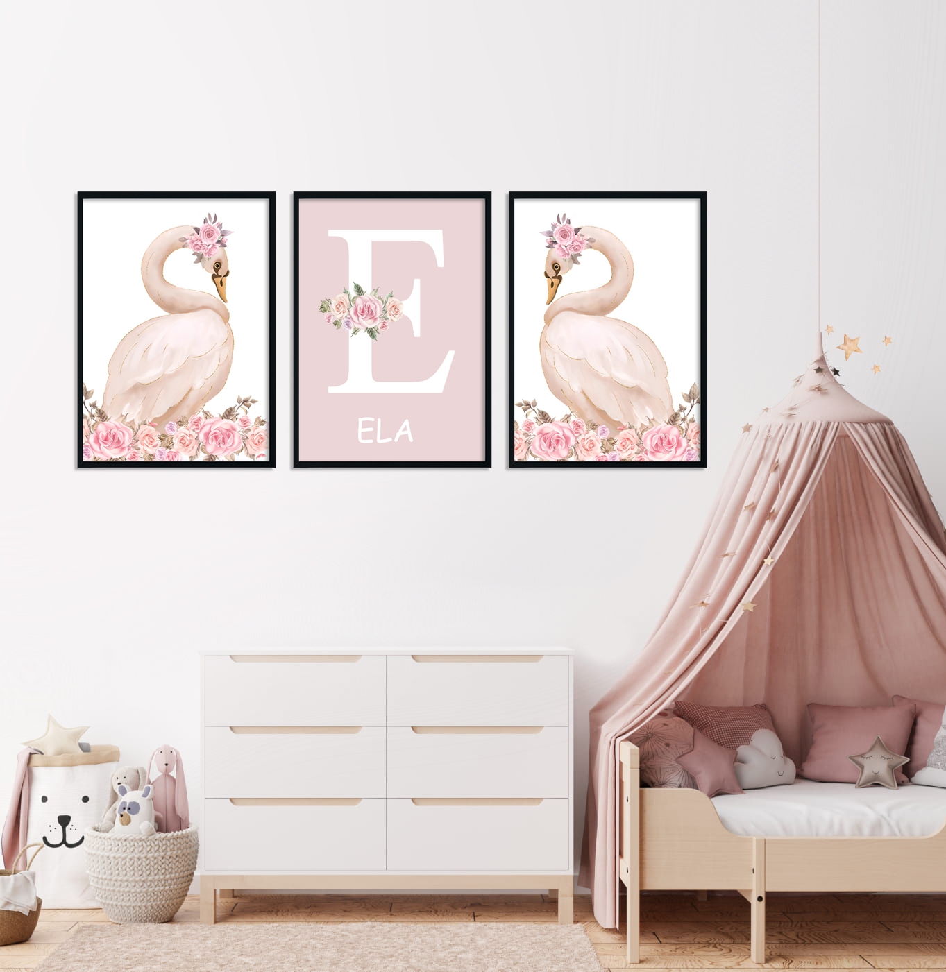 Posters - Pink Swan / Personalised / Set of 3