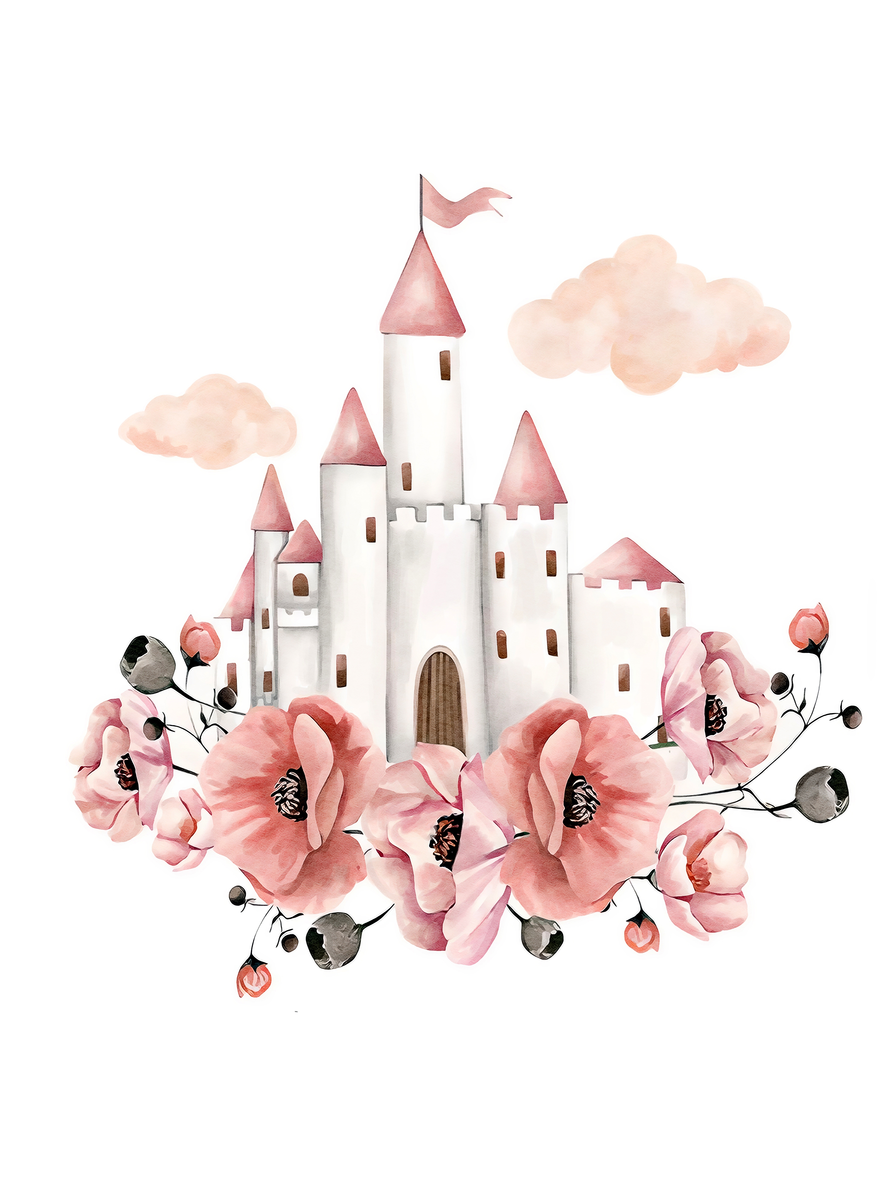 Poster - Castle with Flowers