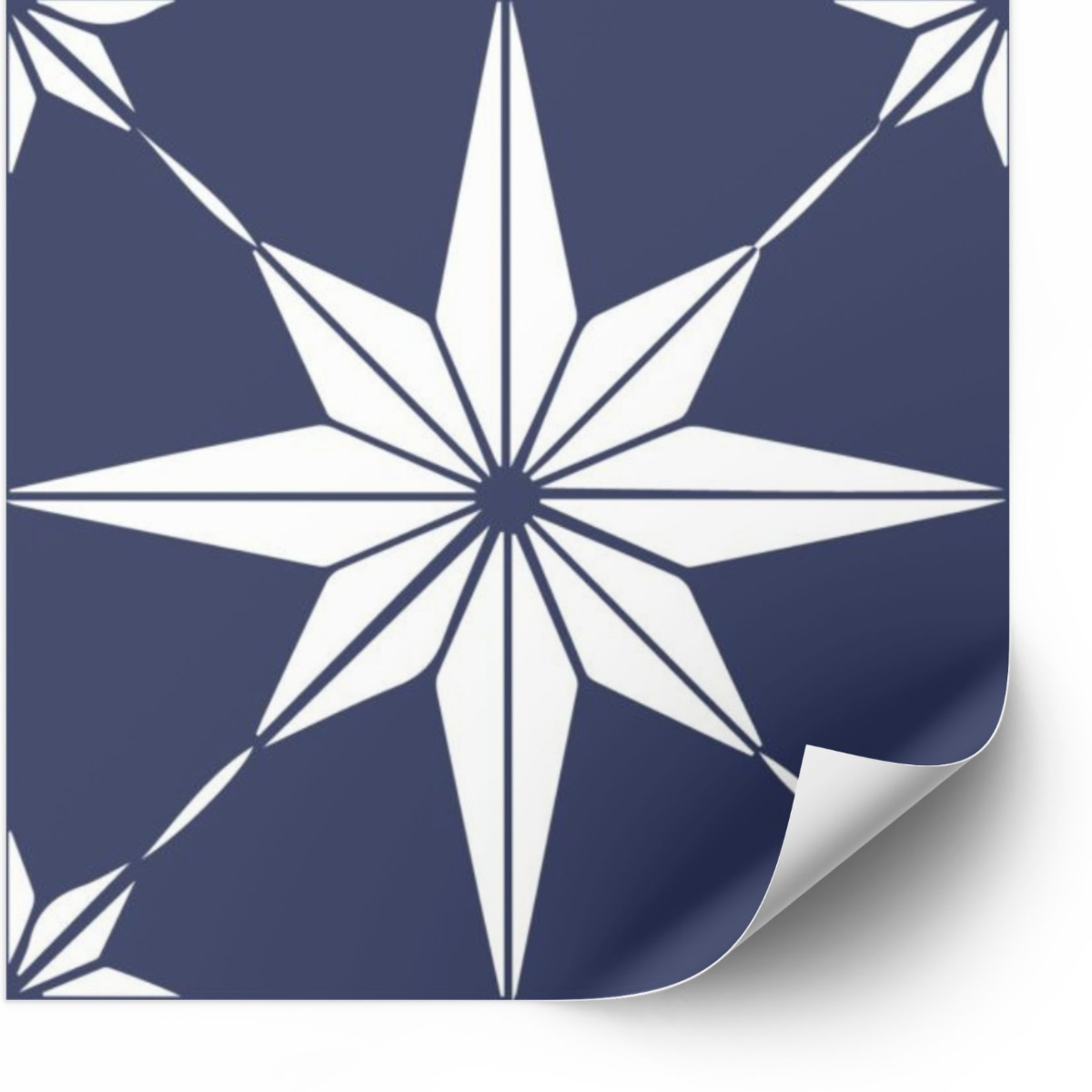 Tiles Sticker -  Blue and White Peel and Stick Tile / 24 pcs