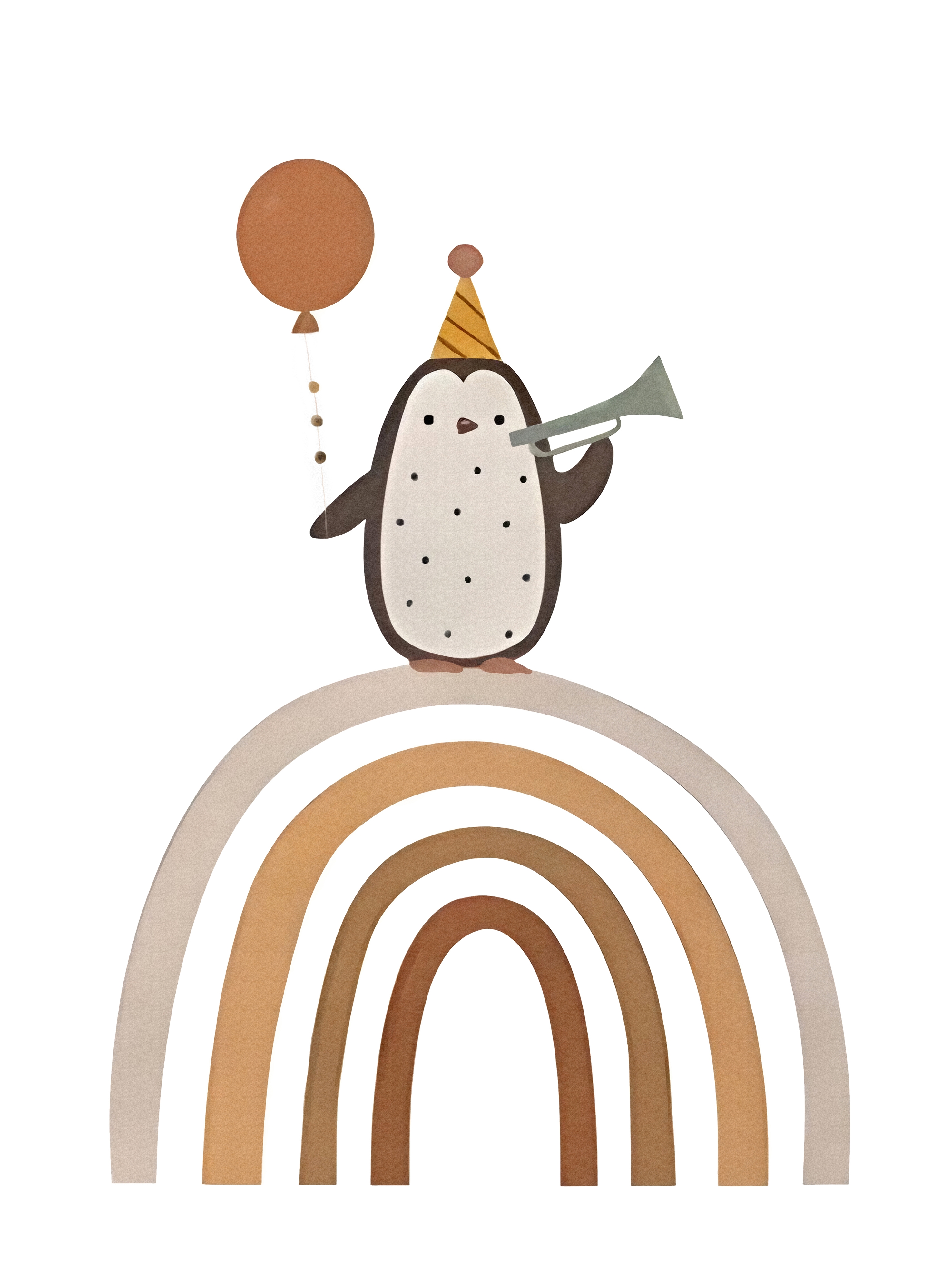 Poster - Penguin in Rainbow