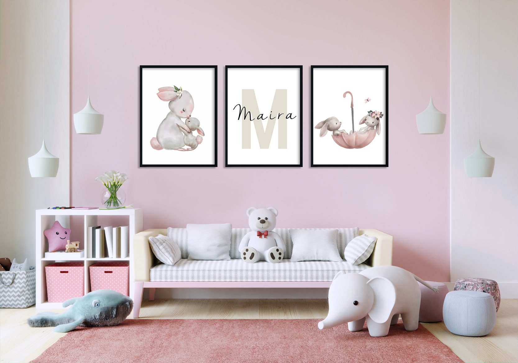 Poster -  Rabbits / Personalised / Set of 3