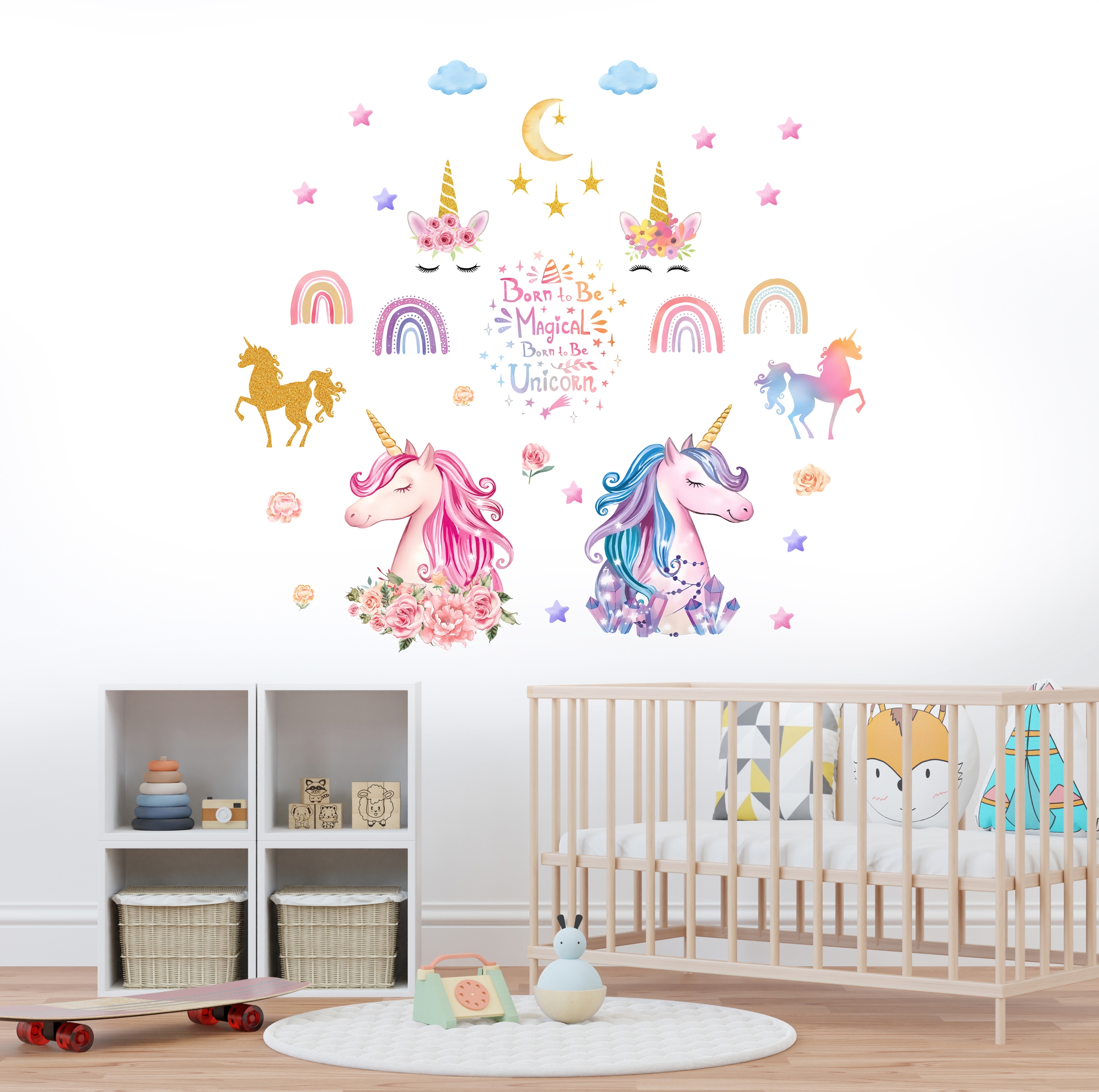 Wallsticker - Unicorn and  Stars