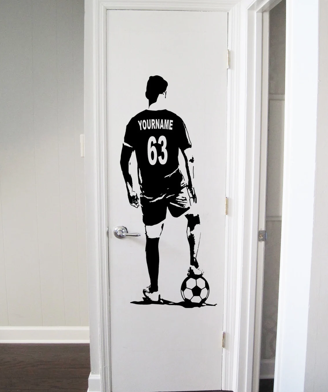 Wallsticker -   Soccer football Player / Personalised / Name and Number