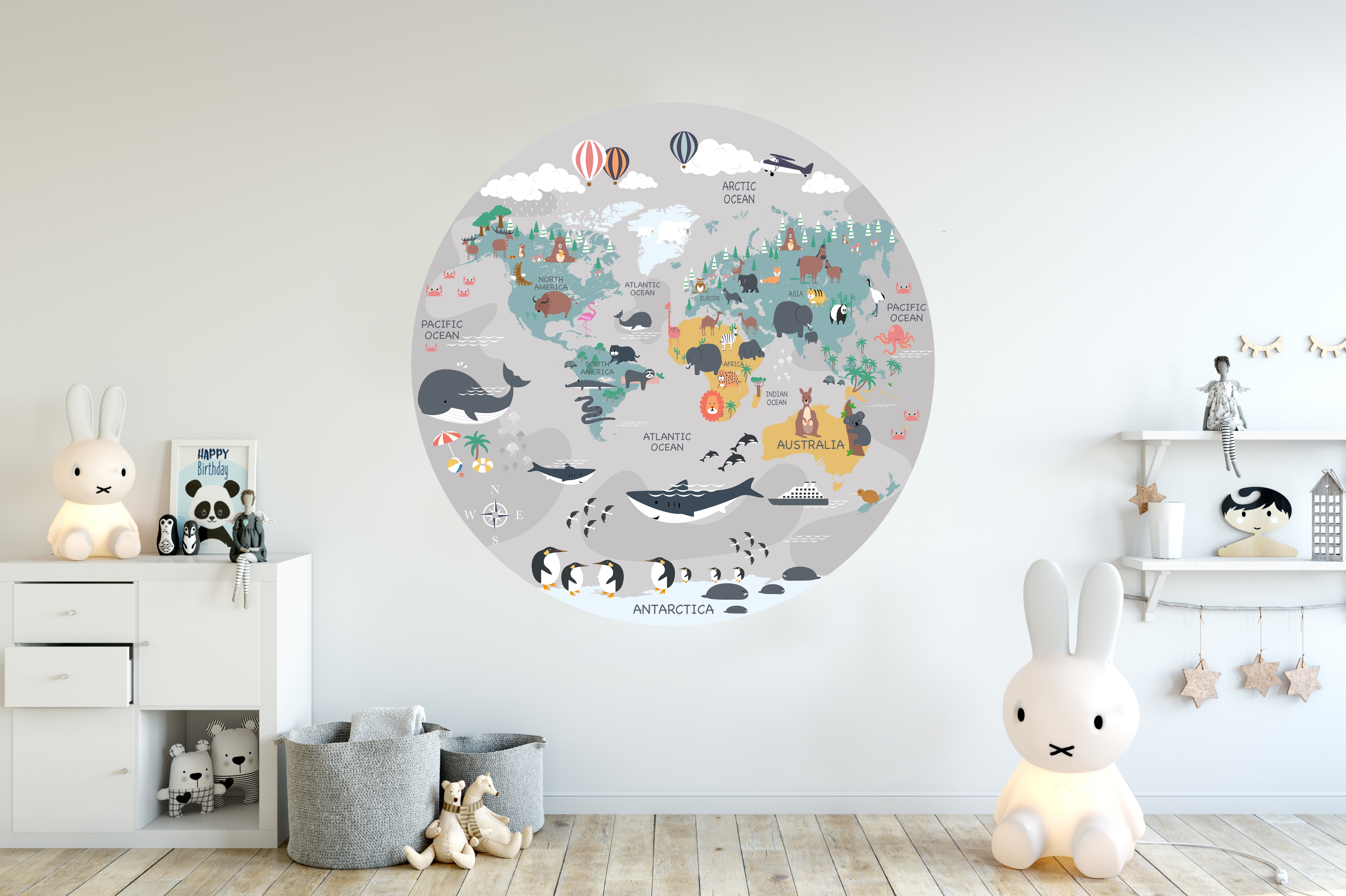 Wallsticker - World Map / Circle / 01