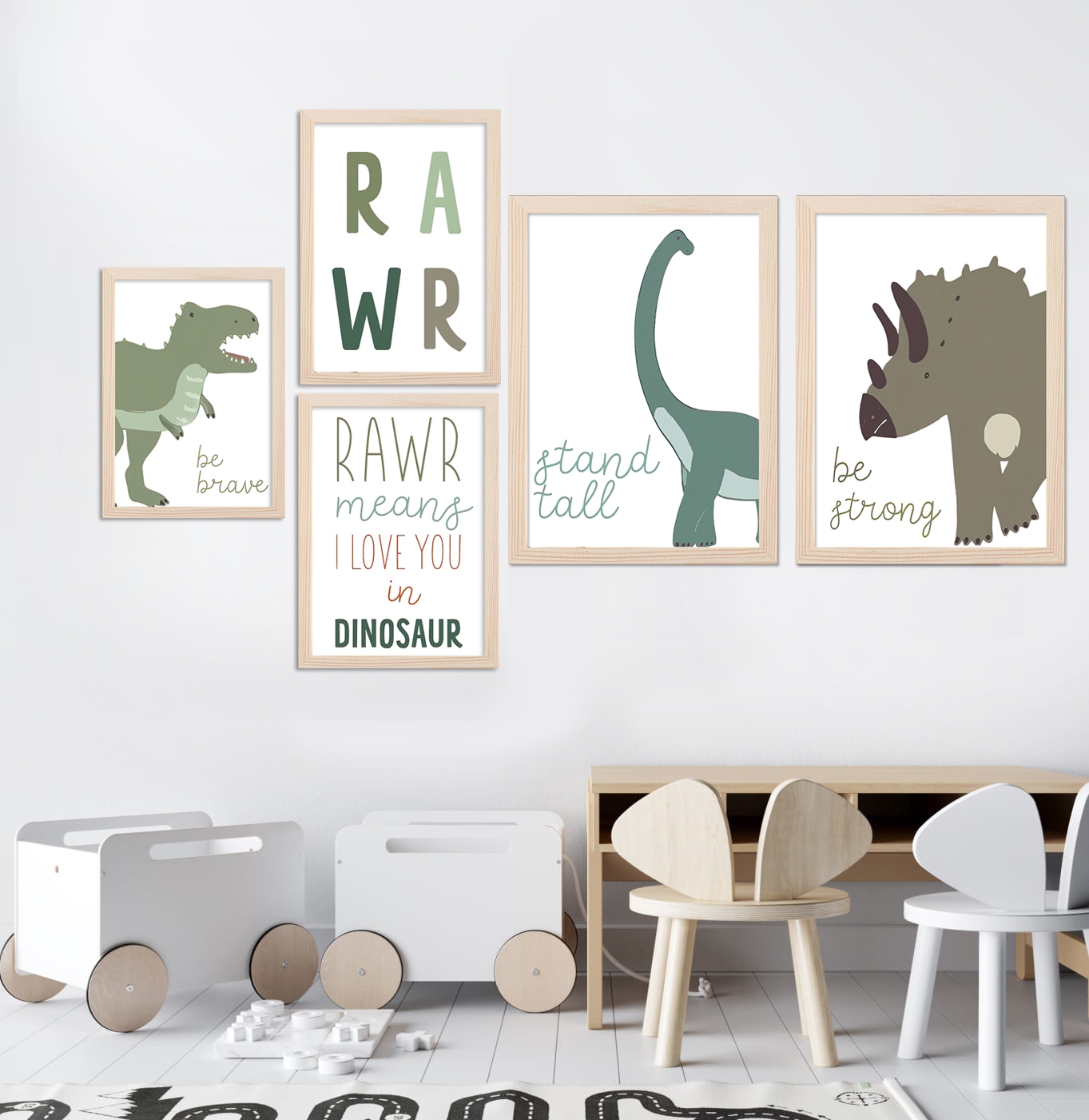 Posters - Dinosaurs / RAWR / Set of 5