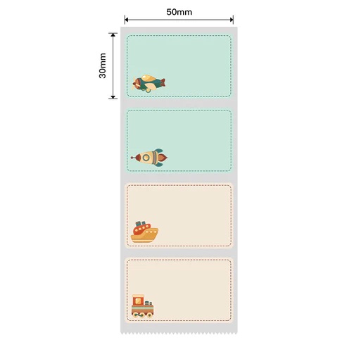NIIMBOT Label Stickers B1 / B21 / B3 Series 50 x 30 mm / 230 pcs / Toys Design  (MULTI-COLOUR)