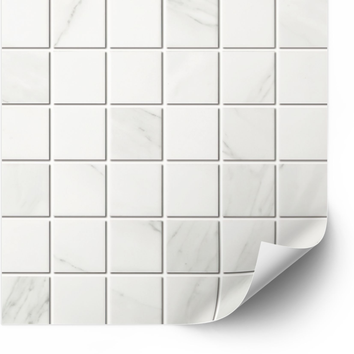 Tiles Sticker - Carrara Classico / Peel and Stick / 24 pcs