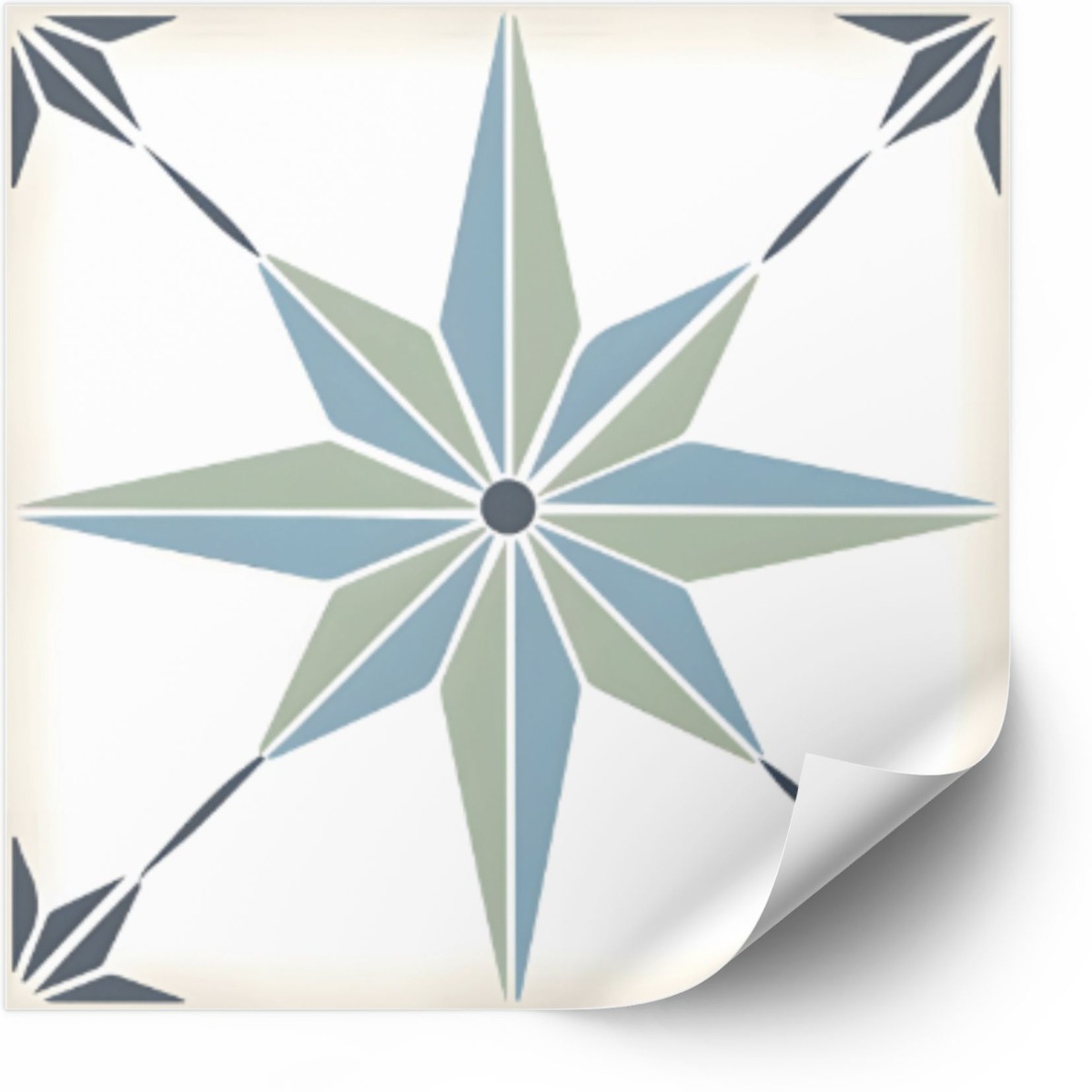 Tiles Sticker - Florale / Blue and White  / Peel and Stick / 24 pcs