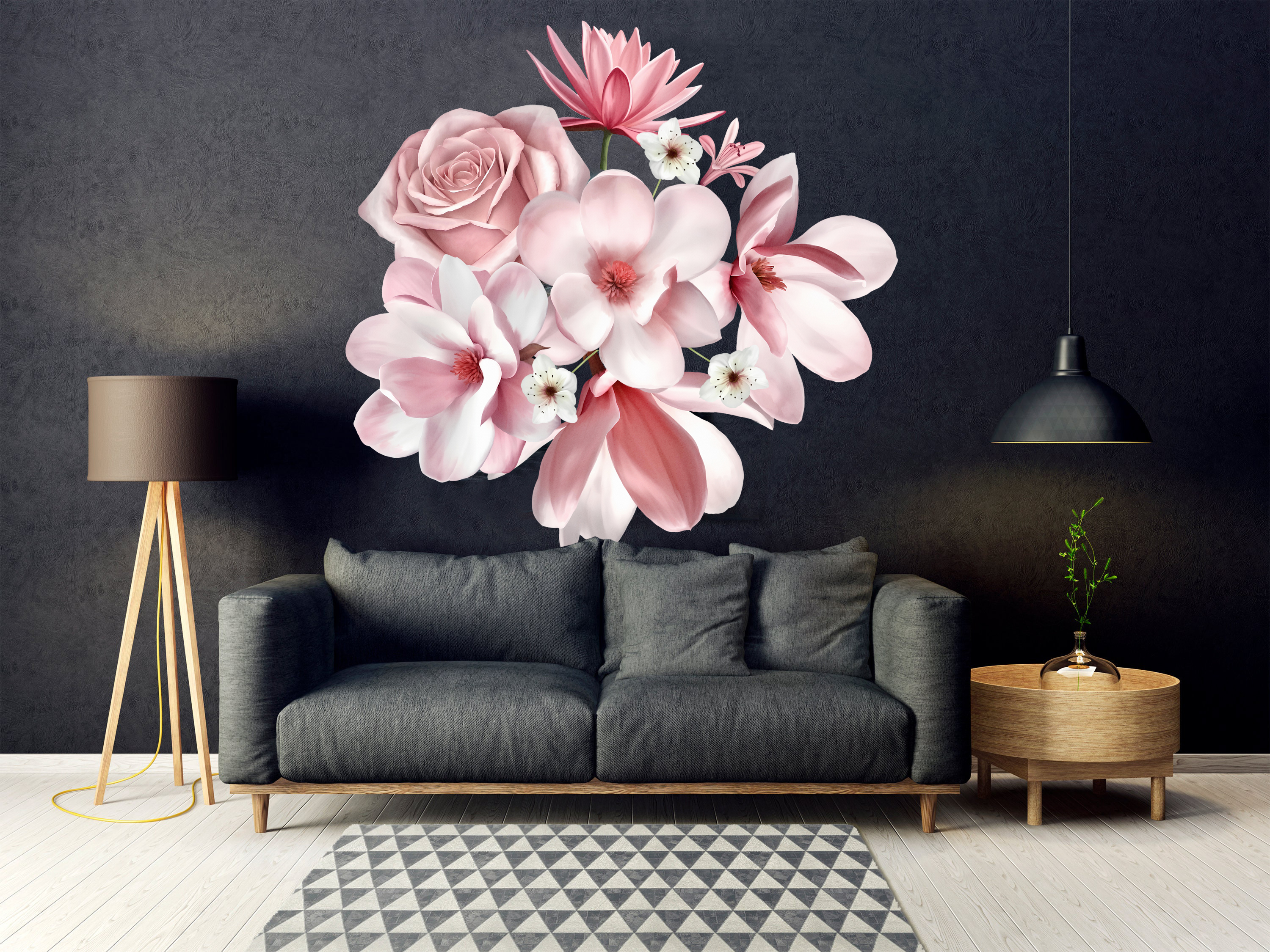 Wallsticker - 3D Floral Rosegold Daisy Lily Orchid Flower