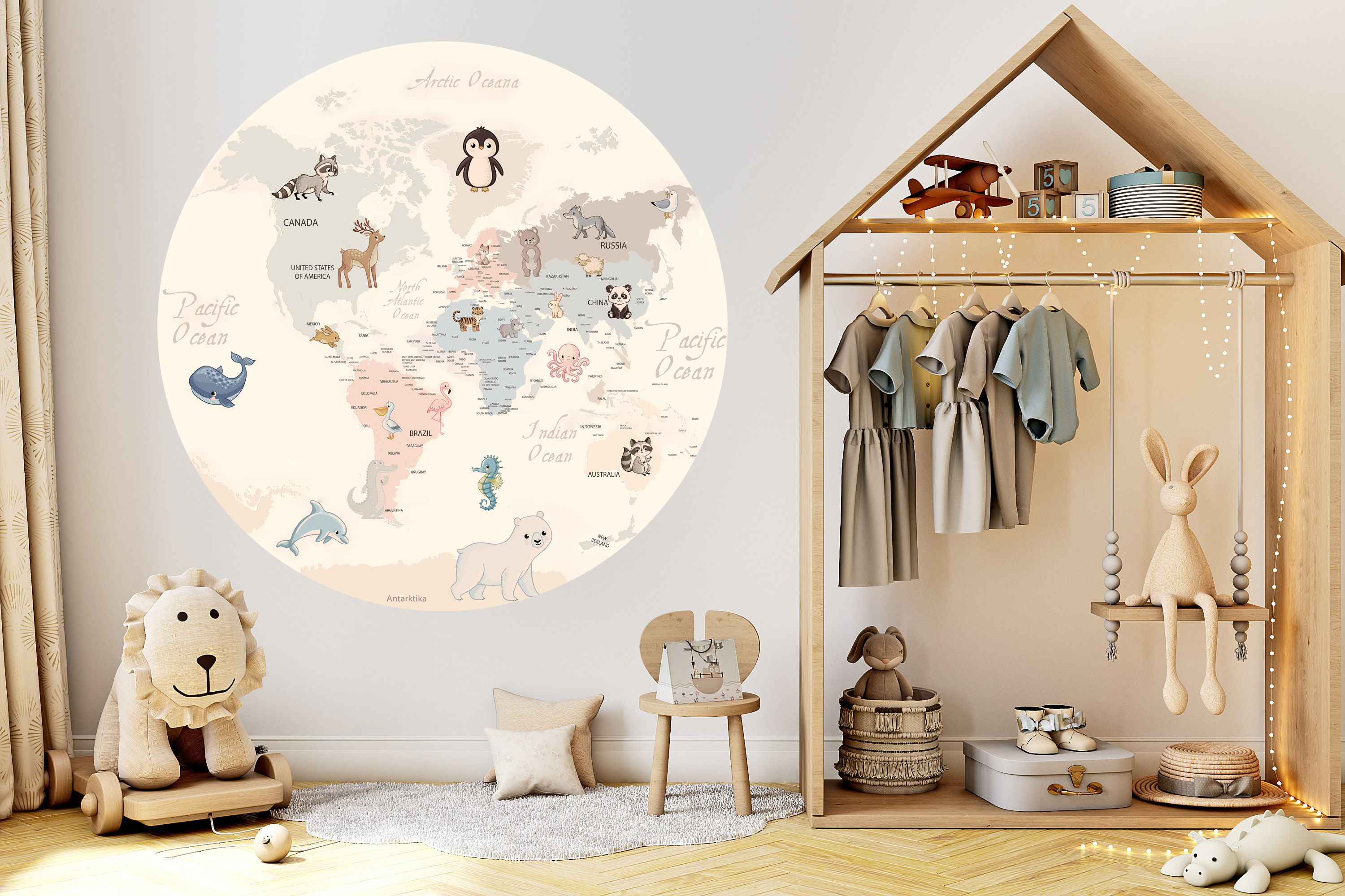 Wallsticker - World Map / Circle / 02