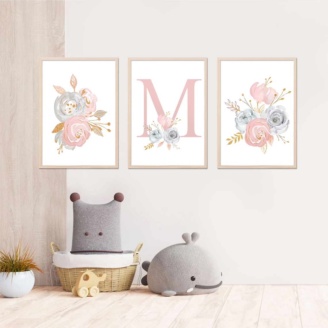 Posters -  Flowers / Personalised / Set of 3