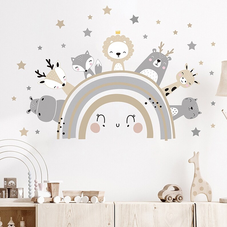 Wallsticker - Animals and Rainbow