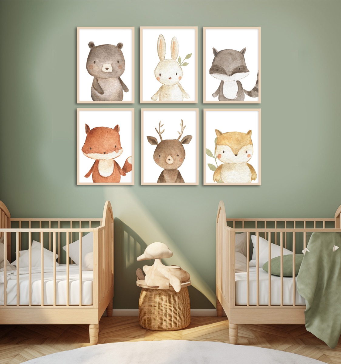 Posters - Animals with Leaves / Set of 6