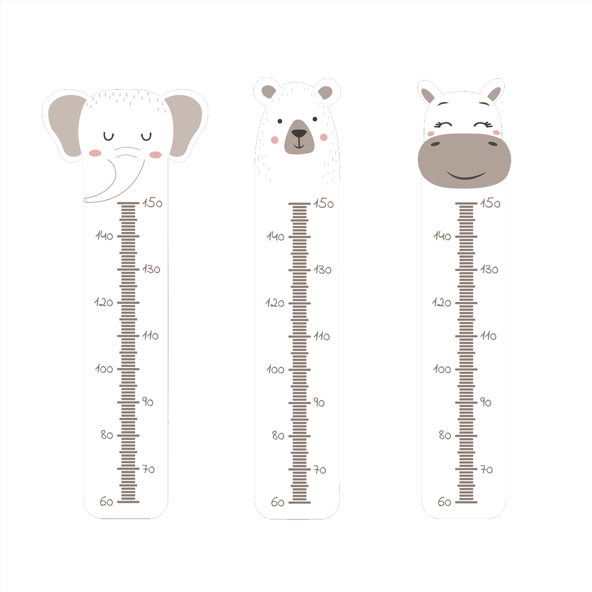 Wallsticker -  Animals / Height Measure