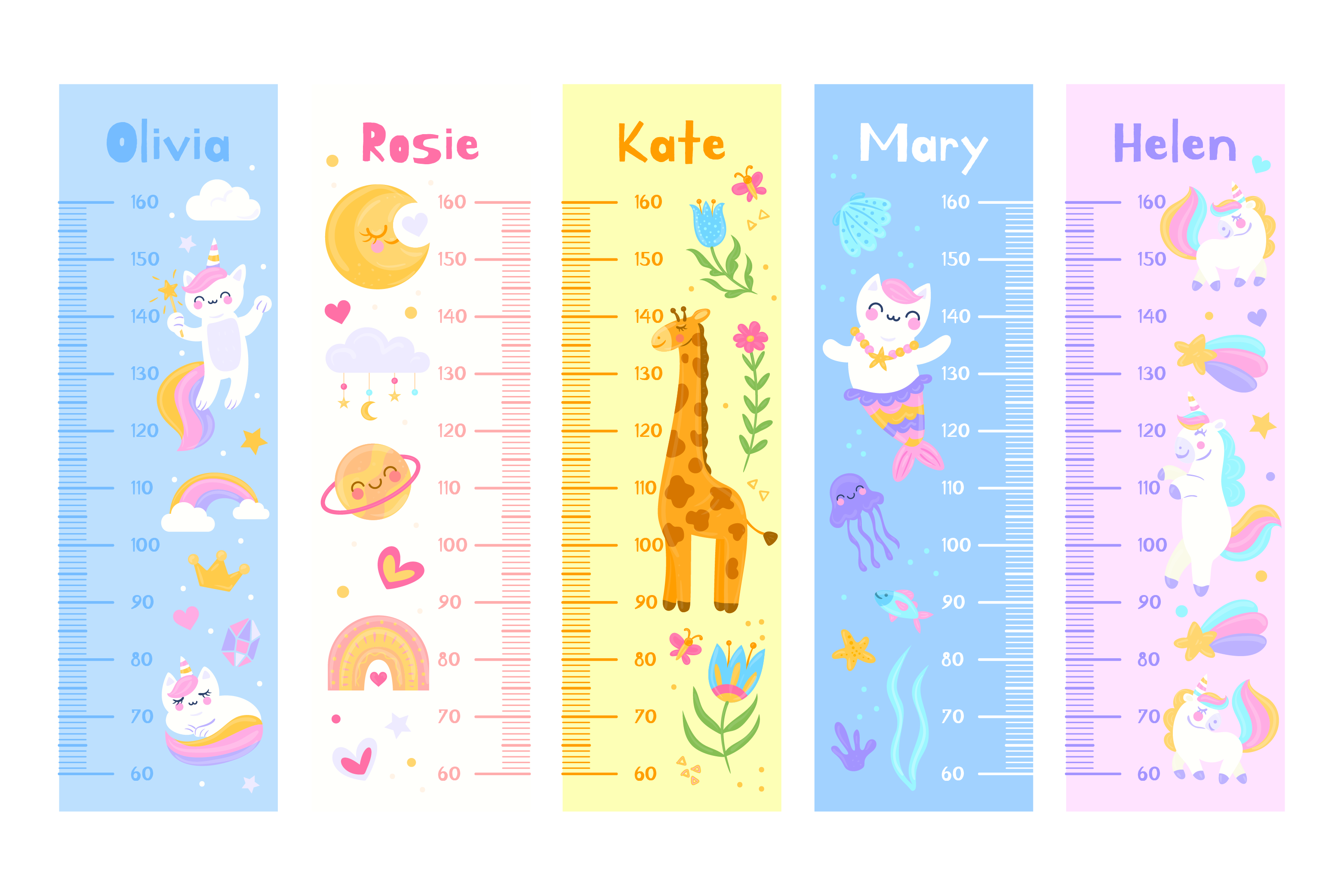 Wallsticker - Animals / Height Measure / Personalised