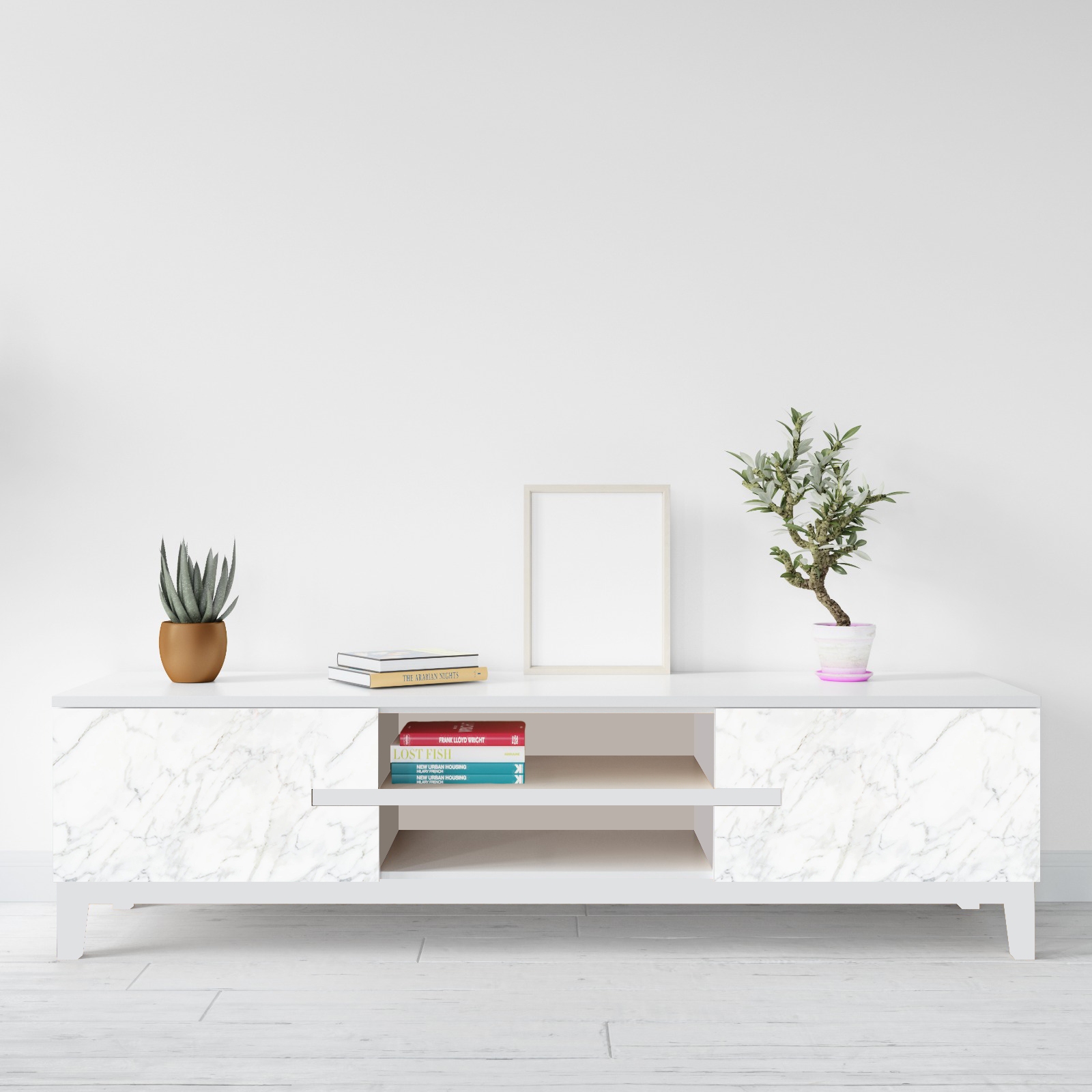 Contact Paper - Classic White Marble - Peel and Stick