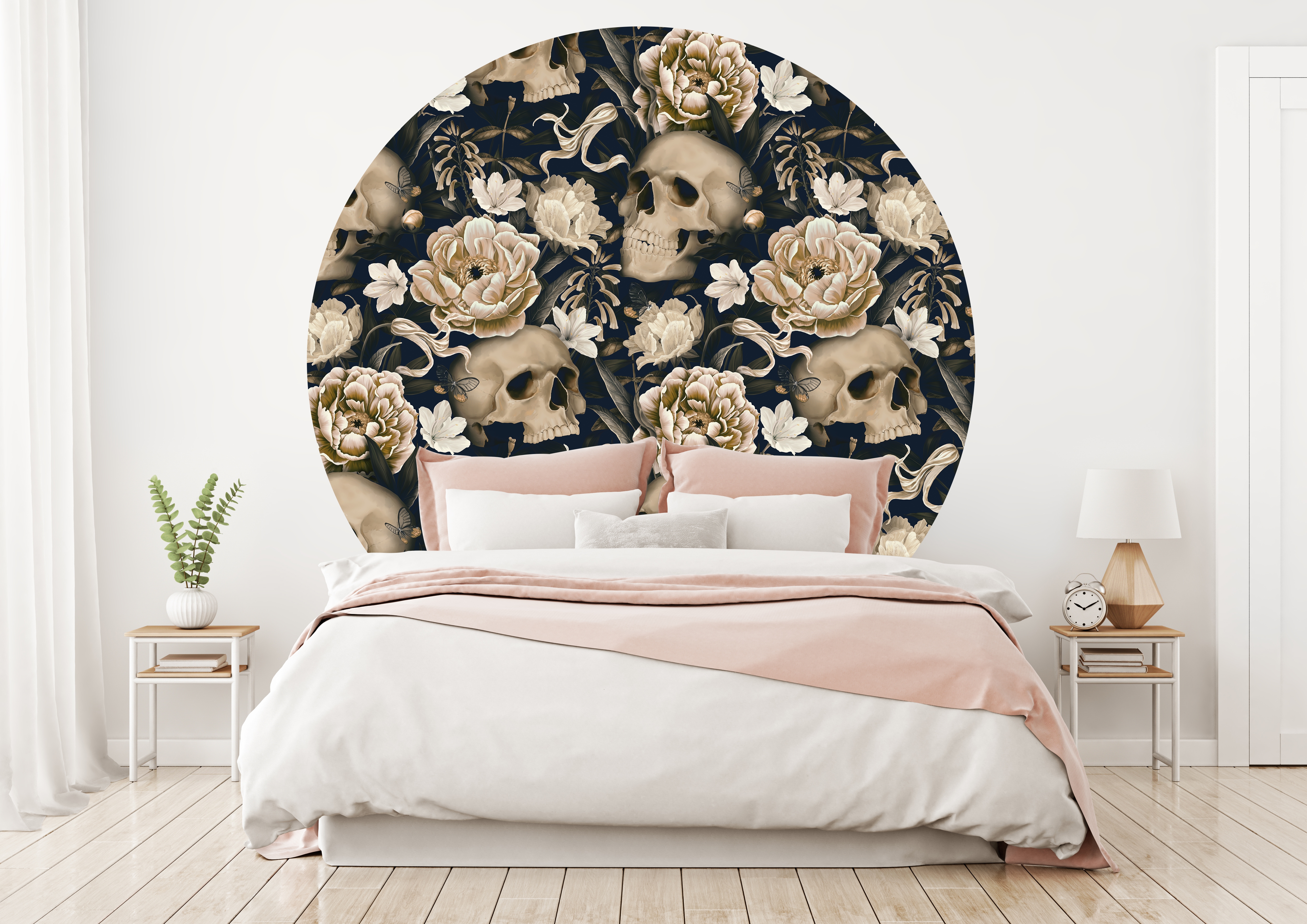 Wallsticker - Flowers and Skeletons / Circle