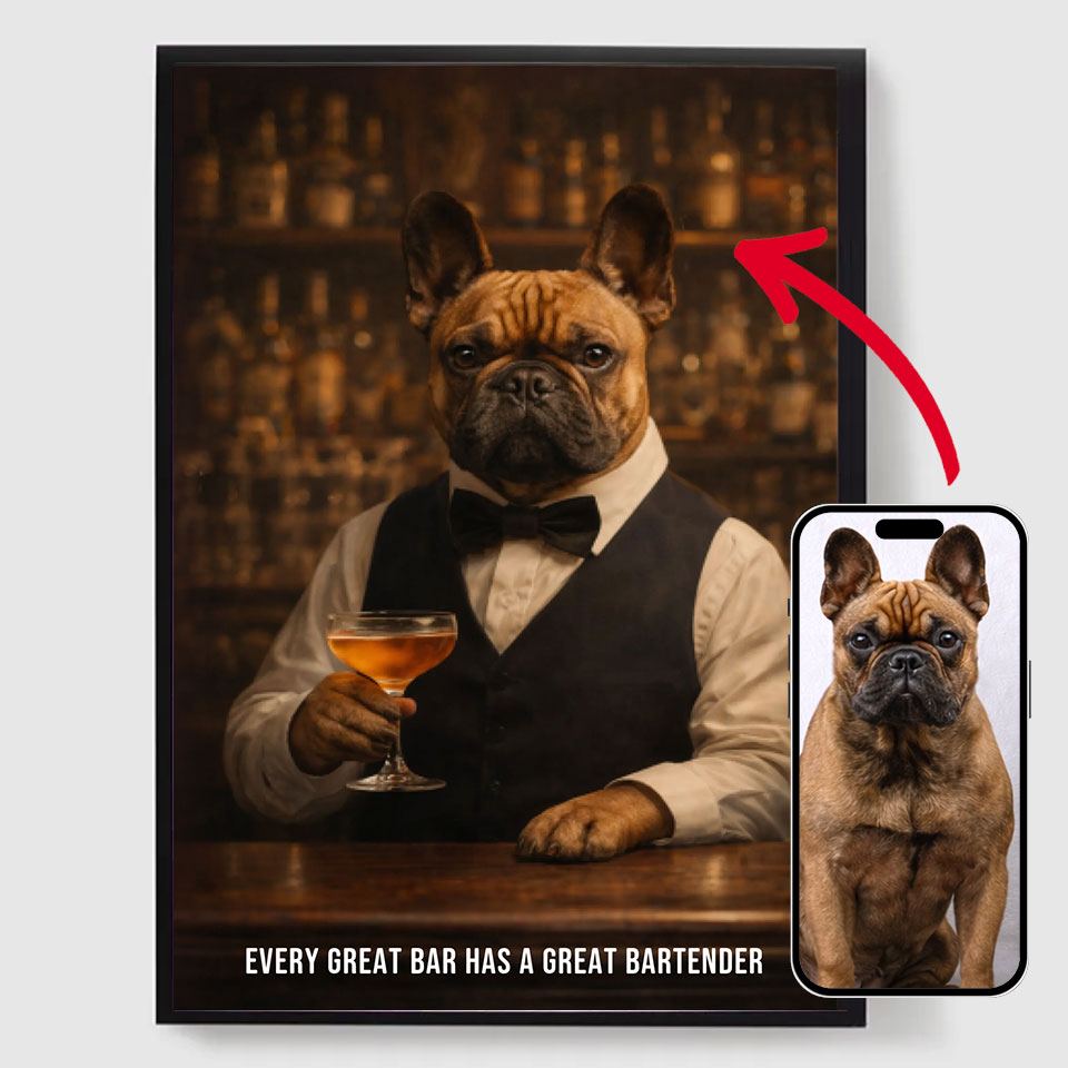 Personalised Poster - Custom Pet Bartender - AI Poster