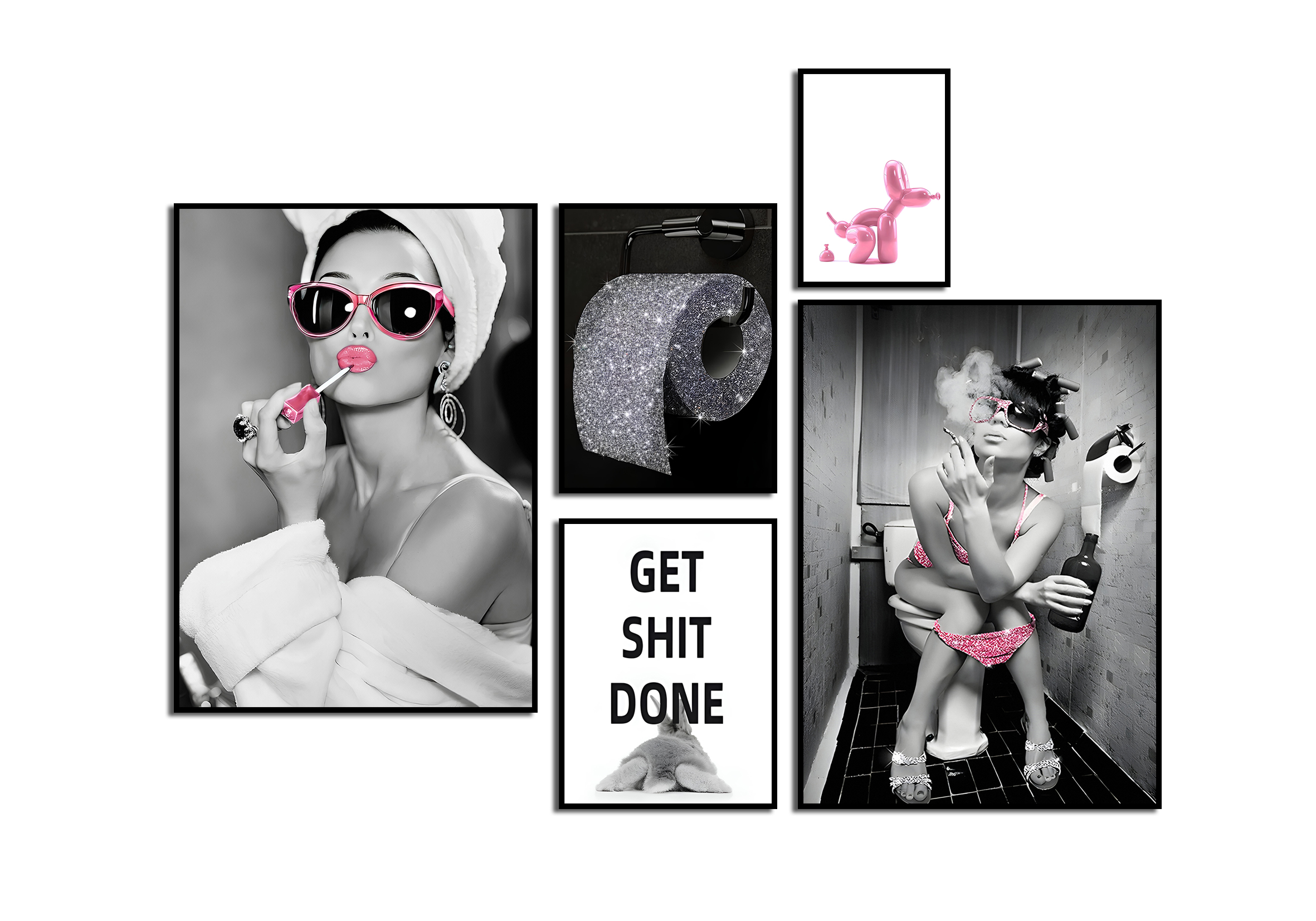 Posters - Woman Art for Bathroom / Set of 5