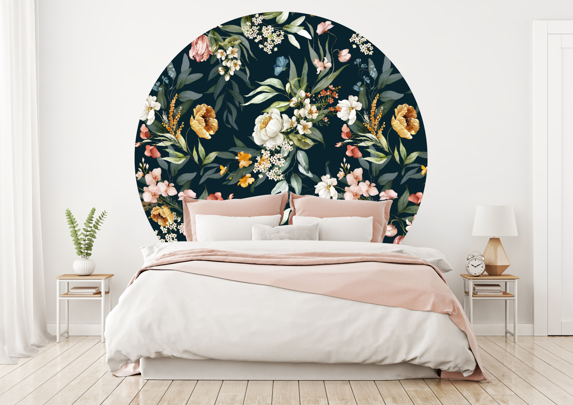 Wallsticker - Multicolor Flowers Pattern / Circle