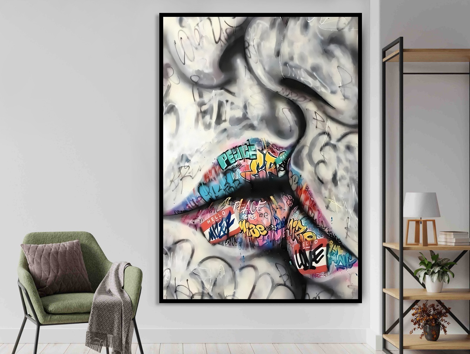 Poster -  Street Graffiti Kiss / Lips