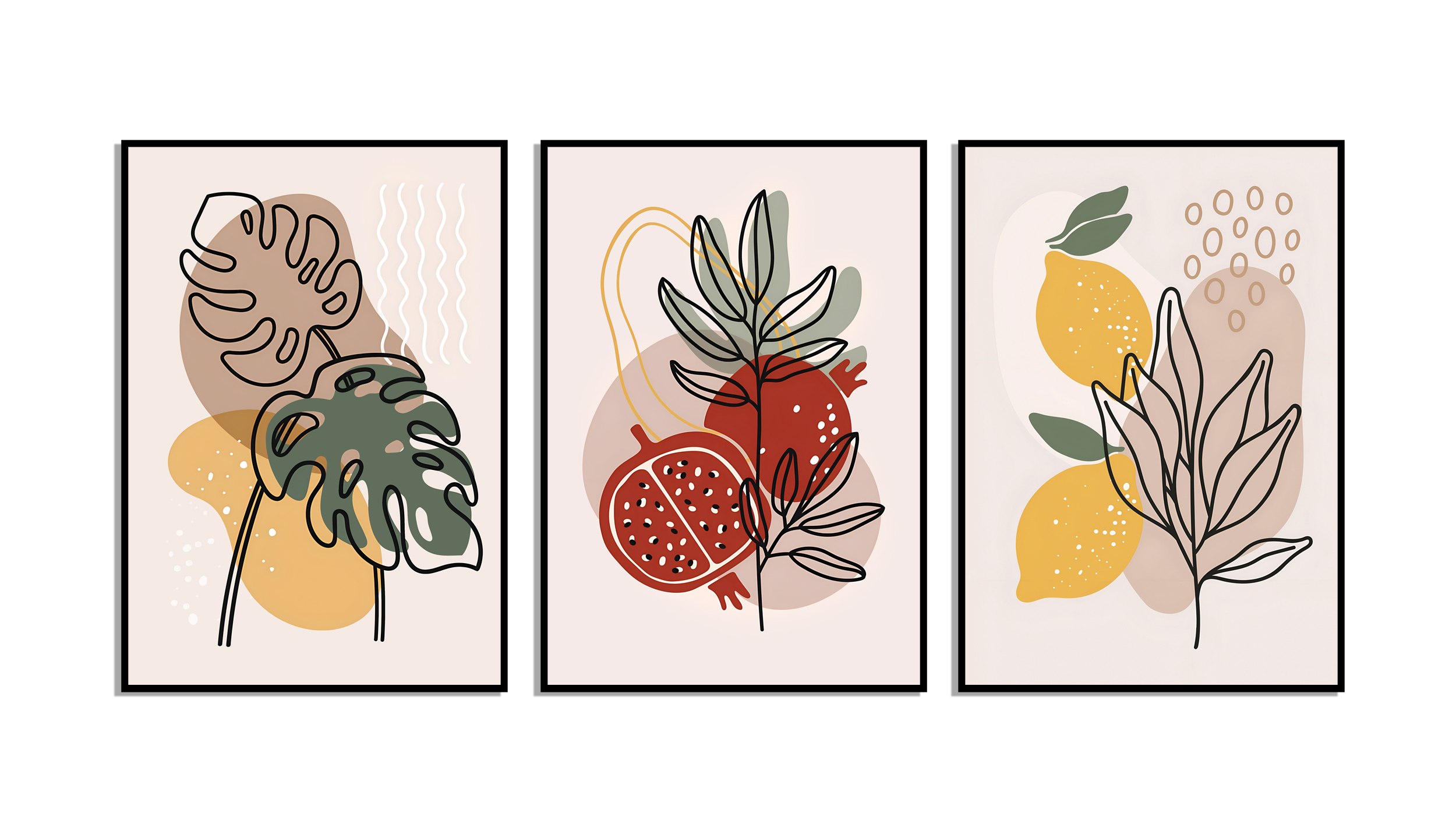 Posters - Pomegranate and Lemon   / Set of 3