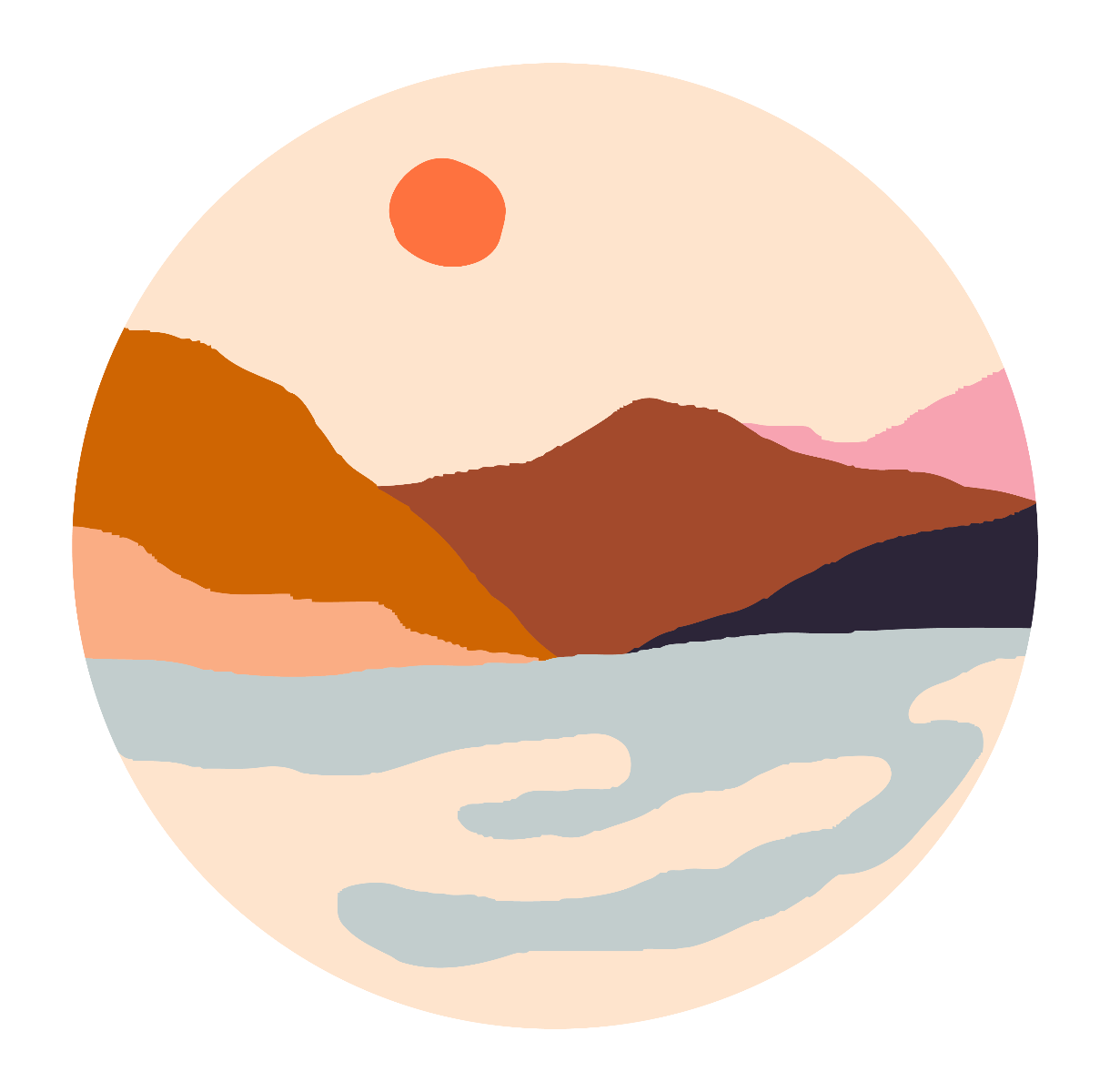 Wallsticker -  Orange sun / Circle