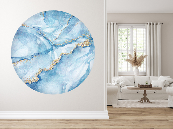 Wallsticker - Skyblue and golden / Circle