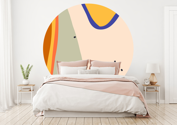 Wallsticker - Blue and yellow / Circle