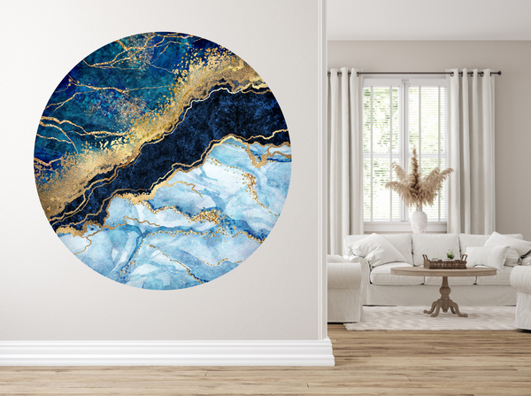 Wallsticker – Breezy blue waves / Circle