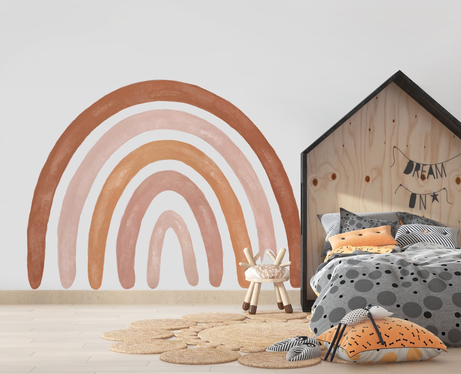 Wallsticker -  Rainbow / Brown / 02