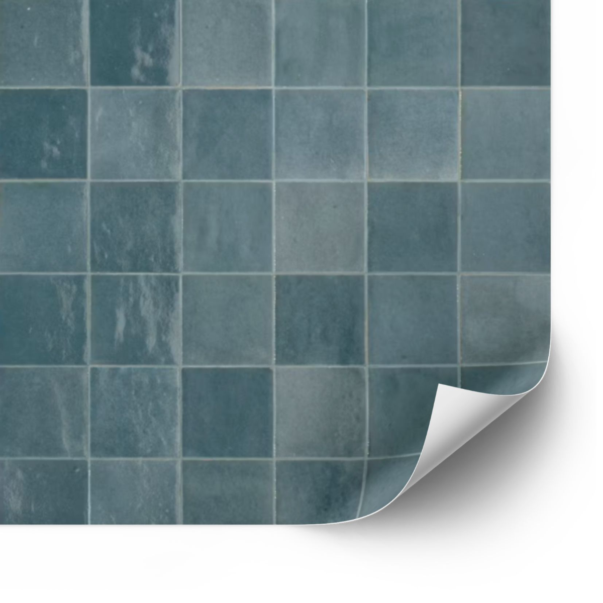 Tiles Sticker - Dark teal green Tiles pattern / 24 pcs