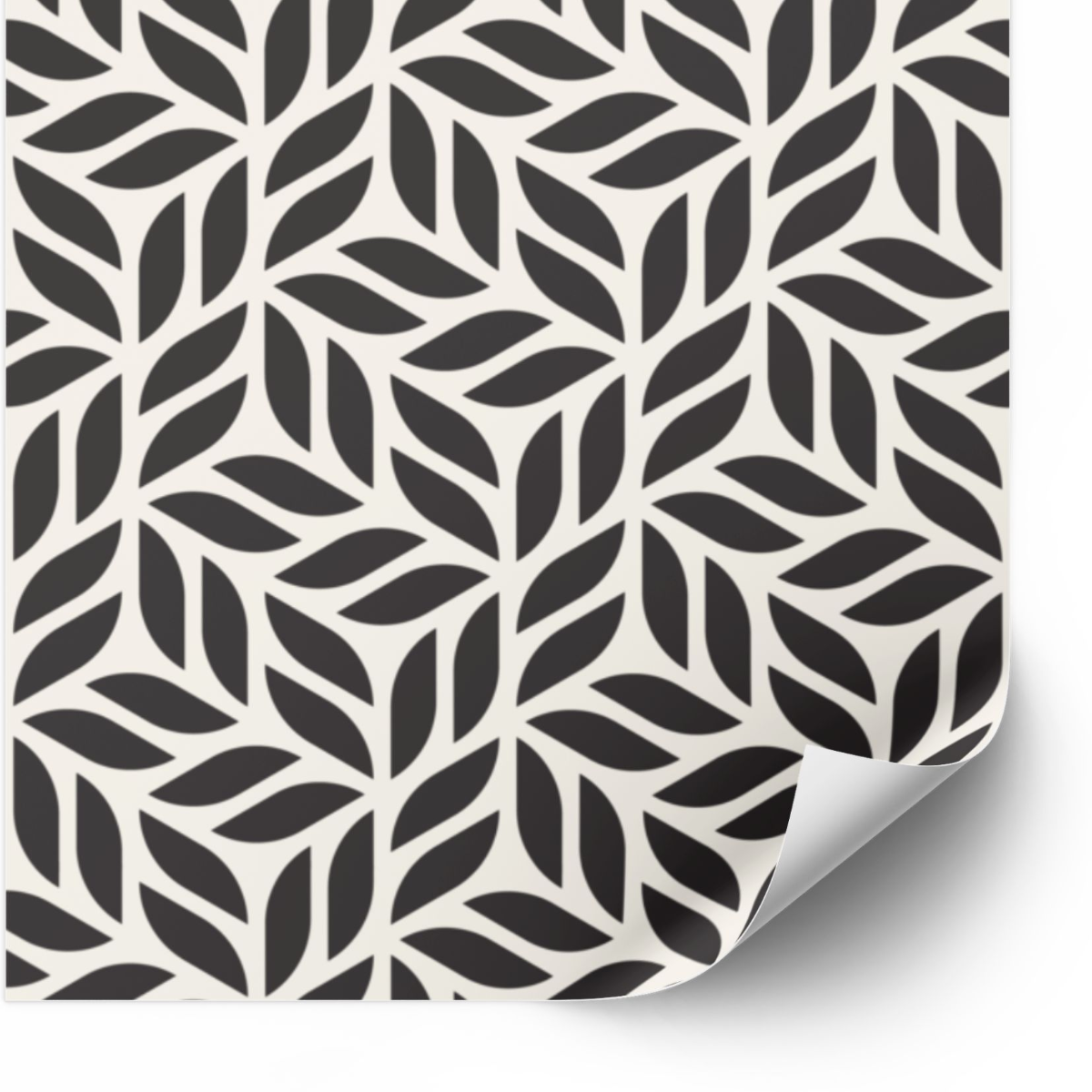 Tiles Sticker -  White leaves / 24 pcs