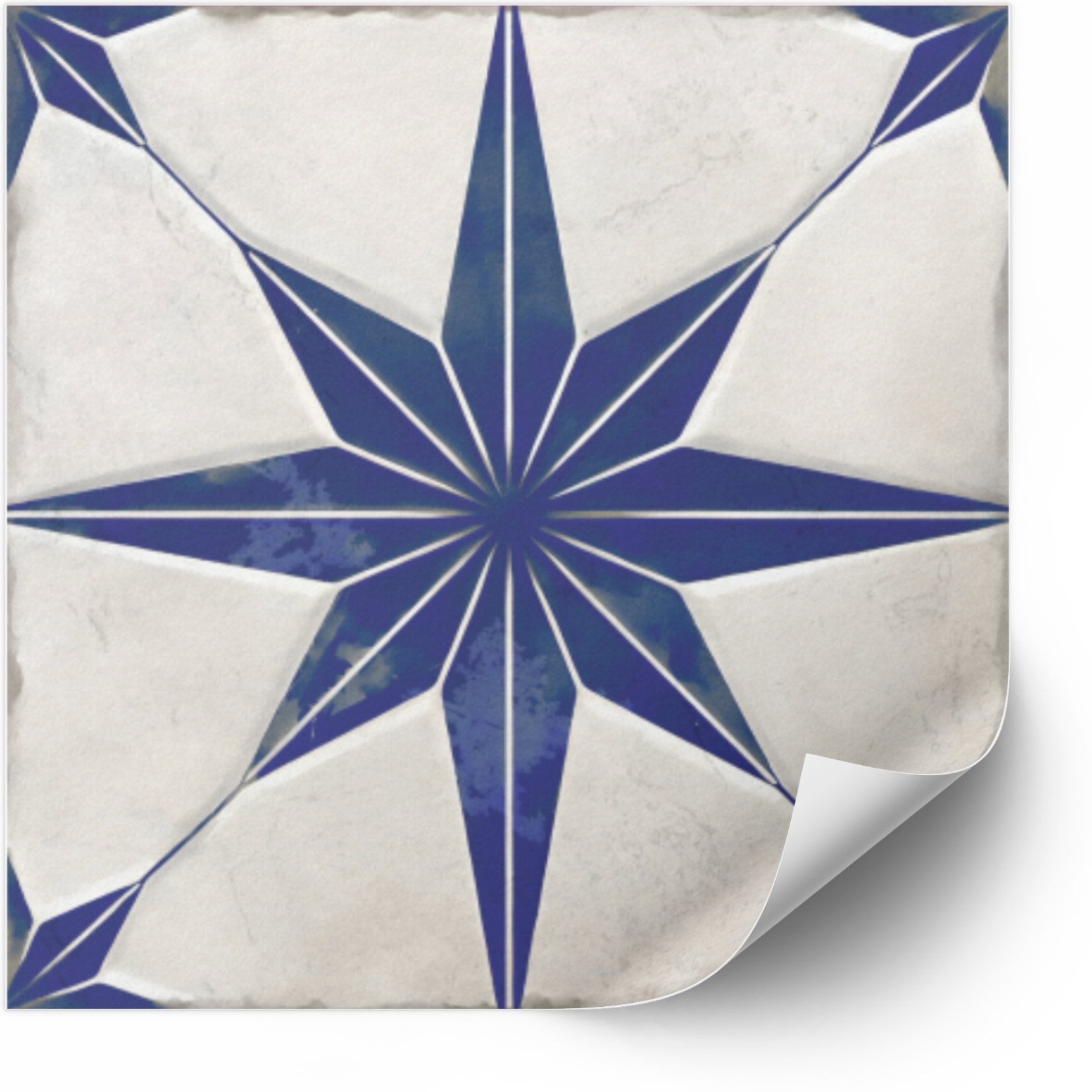Tiles Sticker - Blue star patterned tiles #2 / 24 pcs
