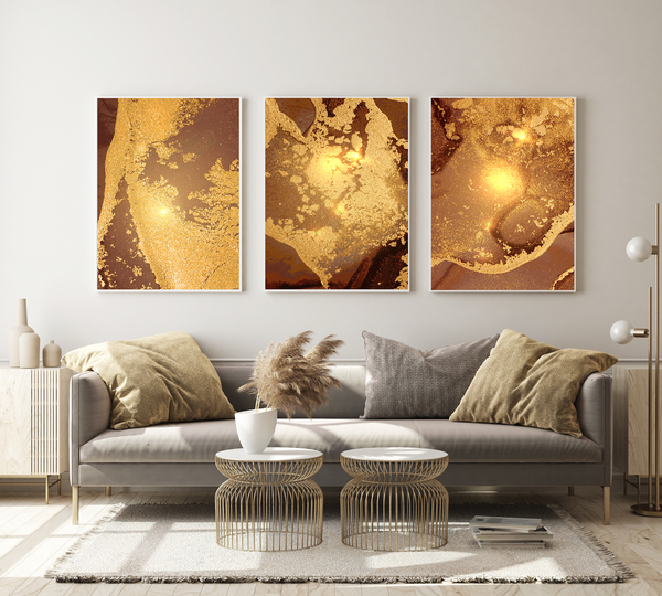 Posters –  Gold and brown / Set of 3