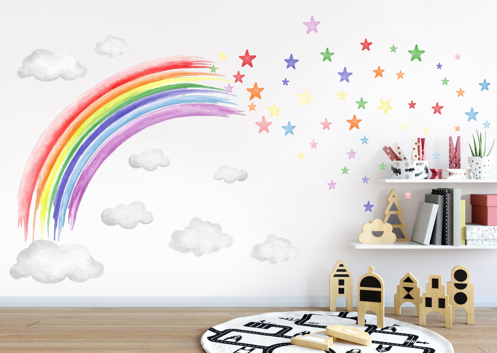 Wallsticker - Stunning Rainbow & stars