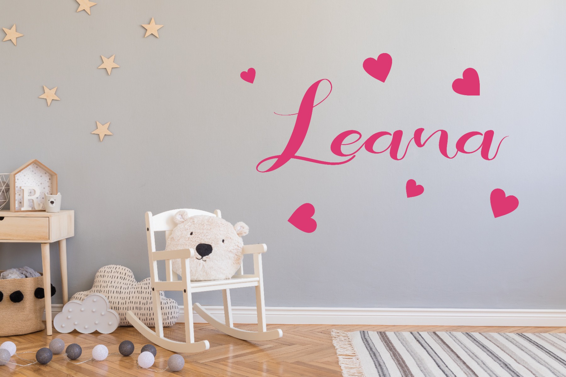 Wallsticker – Hearts / Personalised / Choose colour