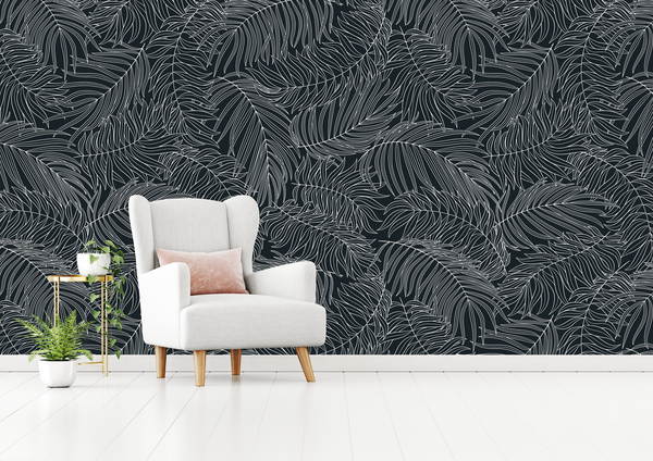 Wall Mural -  Black leaves / 02