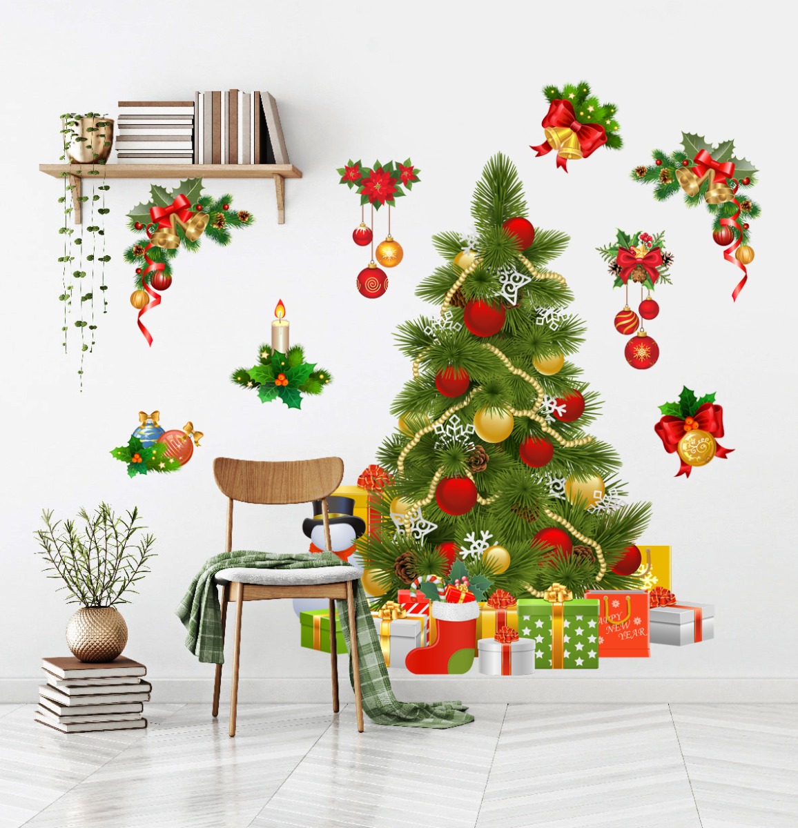 Wallsticker – Christmas / Tree and Decorations