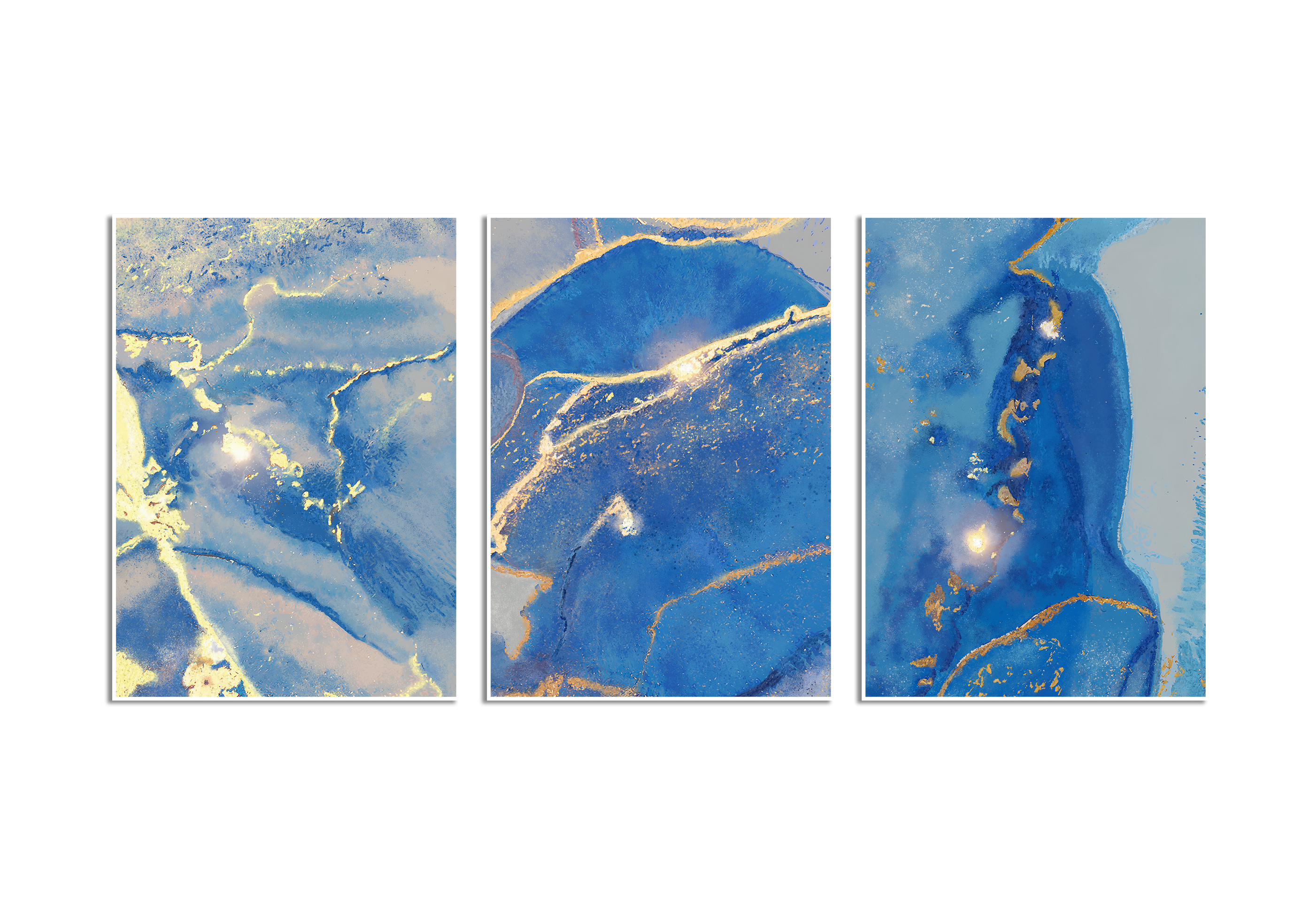 Posters -  Blue marble pattern / Set of 3