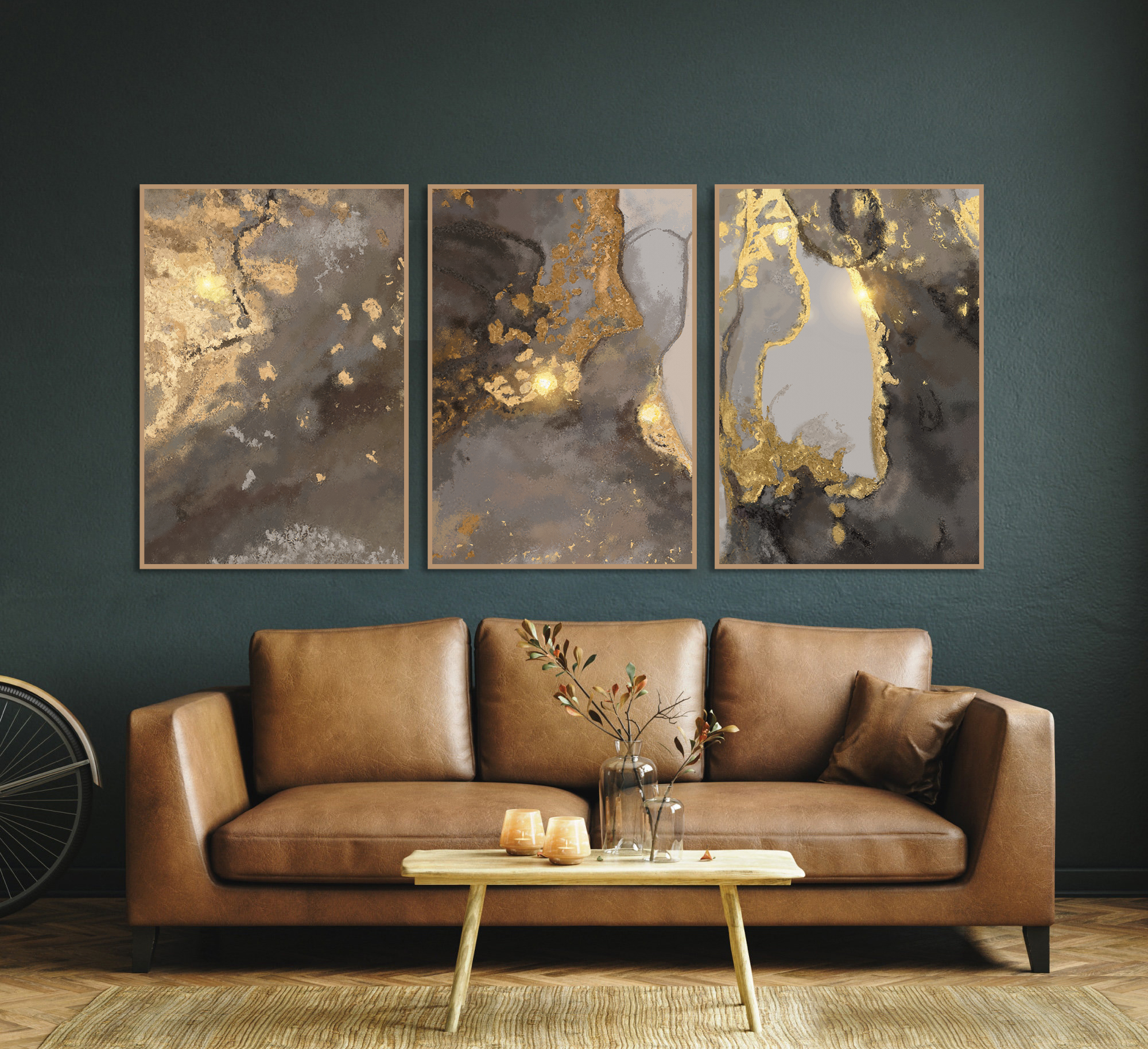 Posters -  Black golden pattern / Set of 3