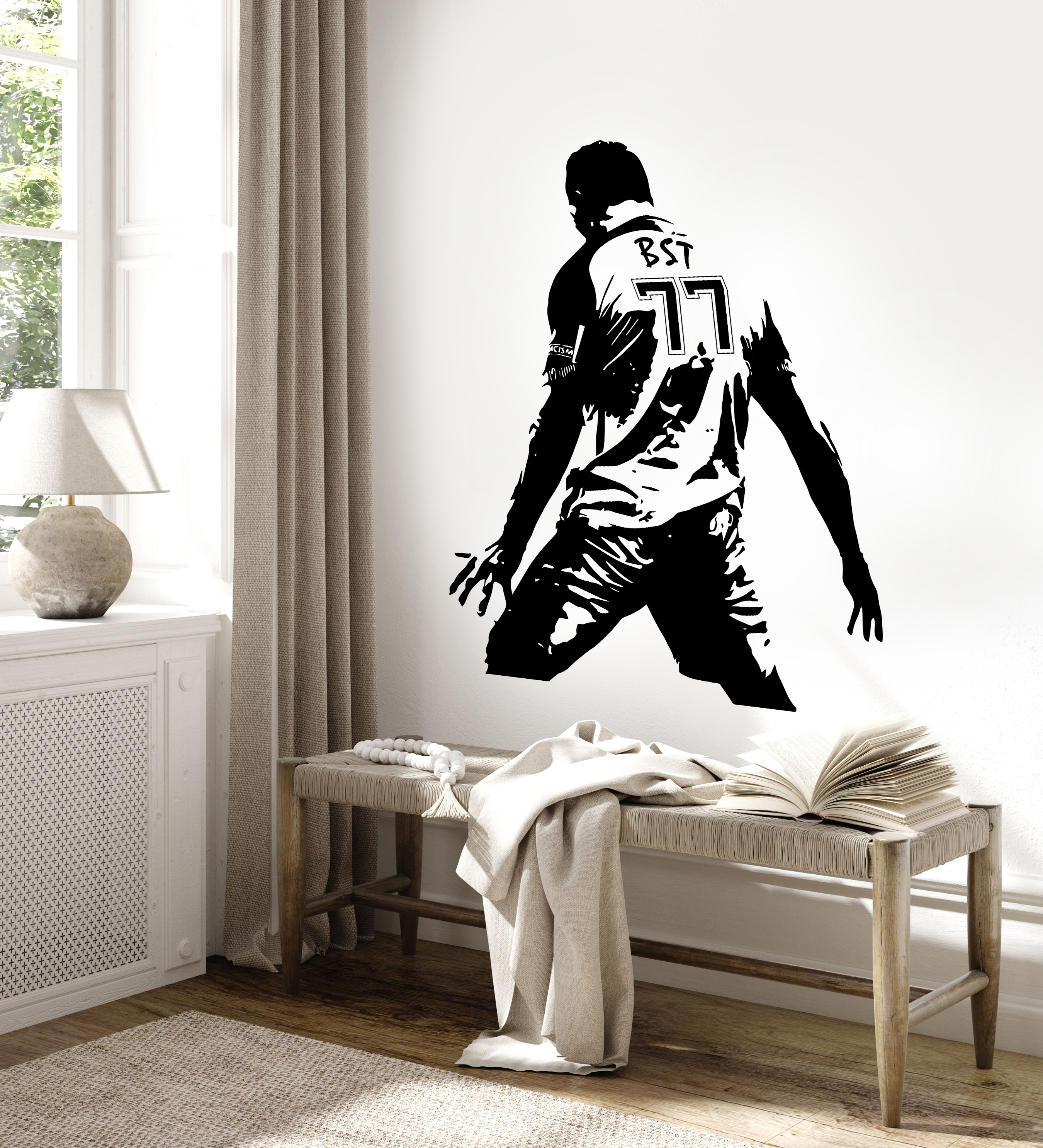 Wallsticker - Football Player / Name and Number / Personalised / Choose colour