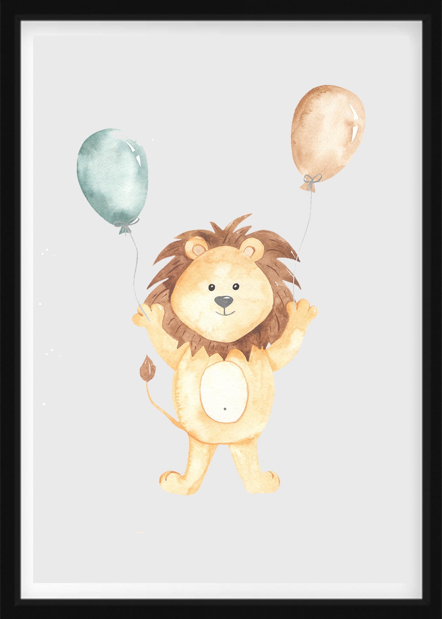 POSTER - Lion with balloons