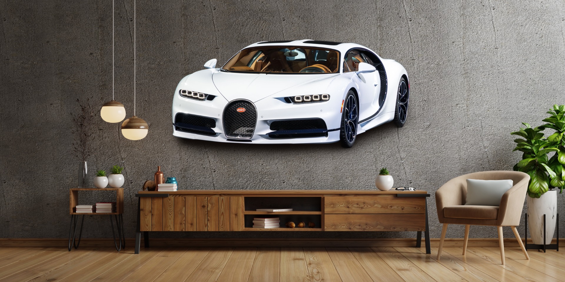 Wallsticker – Bugatti / White