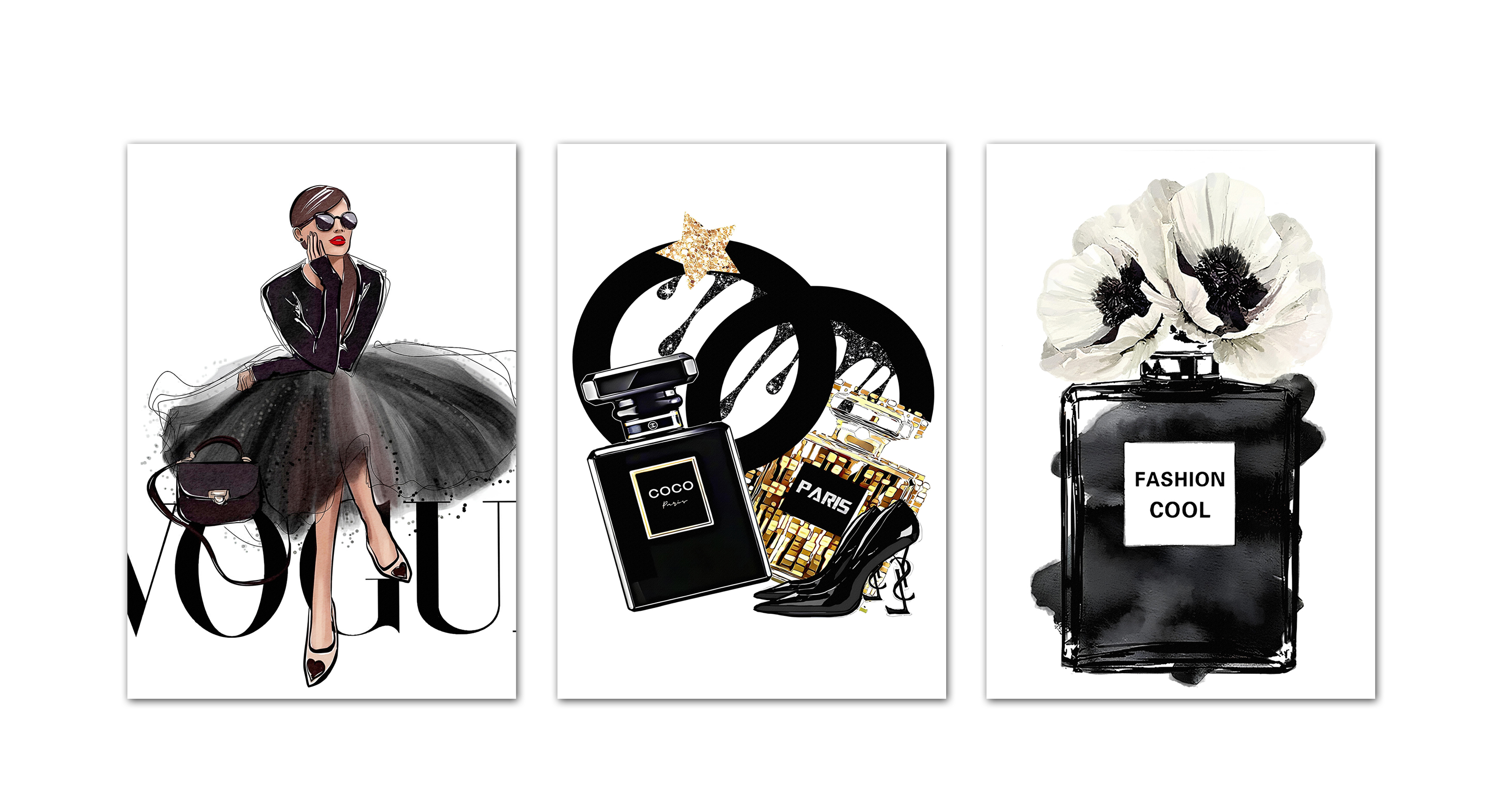 Posters - Nordic Cosmetic Women Fashion Art / Set of 3