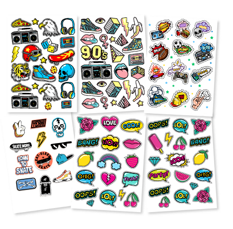 Stickers - 90'S Era  Mixed 6 sheets