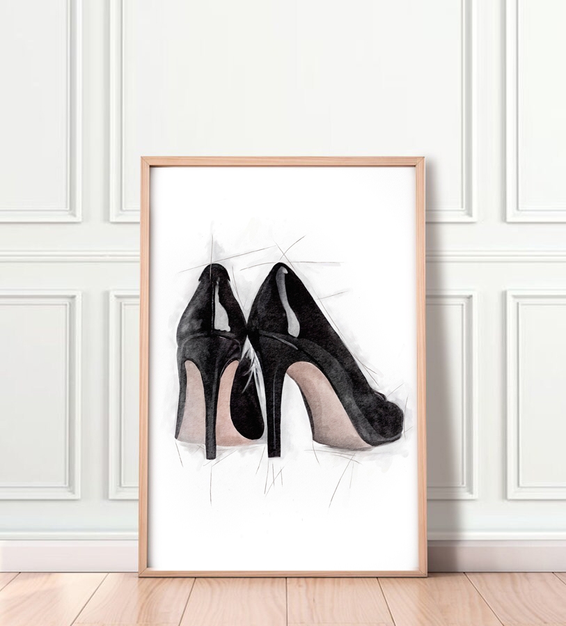 Poster - Black High Heels / Flat packed